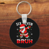 67 Meme Six Seven Bruh Dabbing Santa Funny Christm キーホルダー (正面)