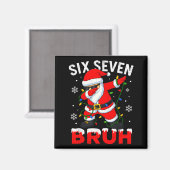 67 Meme Six Seven Bruh Dabbing Santa Funny Christm マグネット (正面/裏面)