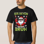 67 Meme Six Seven Bruh Dabbing Santa Funny Xmas Tシャツ (正面)