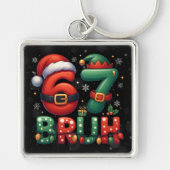 67 Meme Six Seven Bruh Funny Christmas 6 7 キーホルダー (正面)