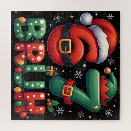 67 Meme Six Seven Bruh Funny Christmas 6 7 ジグソーパズル (横)