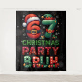 67 Meme Six Seven Bruh Funny Christmas 6 7 タペストリー (正面)