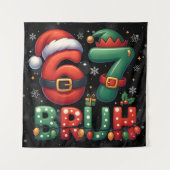 67 Meme Six Seven Bruh Funny Christmas 6 7 タペストリー (正面)