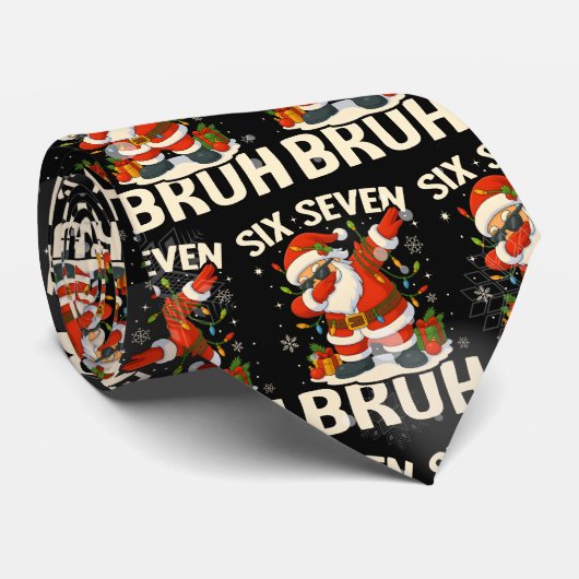 67 Meme Six Seven Bruh Funny Christmas 6 7 ネクタイ (ロール)
