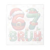 67 Meme Six Seven Bruh Funny Christmas 6 7 ノートパッド (正面)