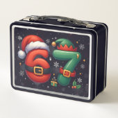 67 Meme Six Seven Bruh Funny Christmas 6 7 メタルランチボックス (裏面)
