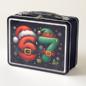 67 Meme Six Seven Bruh Funny Christmas 6 7 メタルランチボックス (正面)