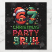 67 Meme Six Seven Bruh Funny Christmas 6 7 ワインラベル (シングルラベル)