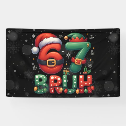 67 Meme Six Seven Bruh Funny Christmas 6 7 横断幕 (横)
