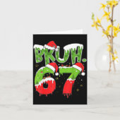 67 Meme Six Seven Bruh Funny Number Christmas  カード (黄色い花)