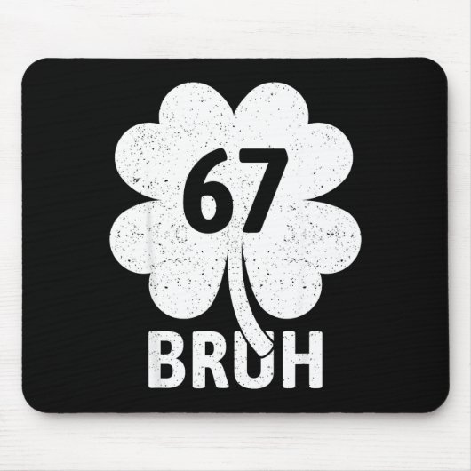 67 Meme Six Seven Bruh Funny St Patrick’s Day Sham マウスパッド (正面)
