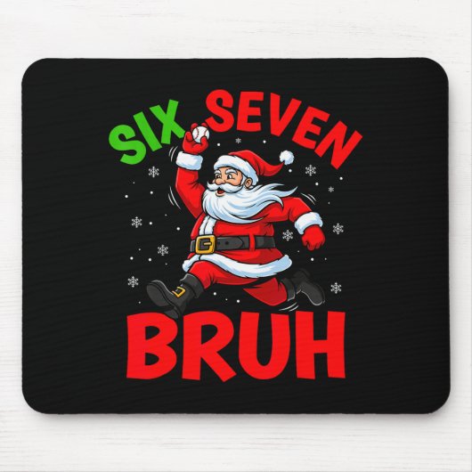 67 Meme Six Seven Bruh Santa Baseball Funny Christ マウスパッド (正面)