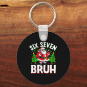 67 Meme Six Seven Bruh Santa Funny Christmas Kids  キーホルダー (正面)