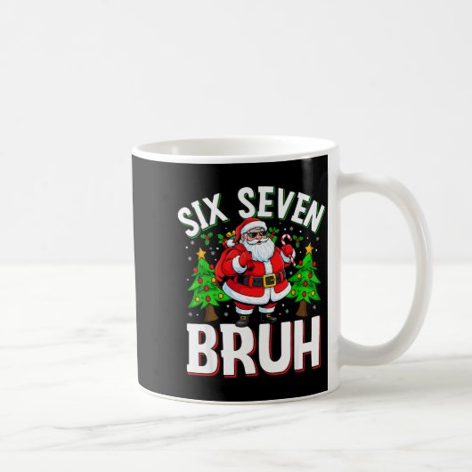 67 Meme Six Seven Bruh Santa Funny Christmas Kids コーヒーマグカップ (右)