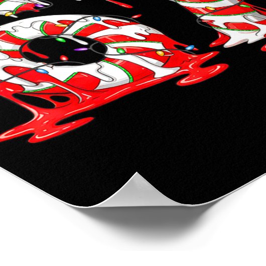 67 Meme Six Seven Candy Canes Drip Christmas Pajam ポスター (角)