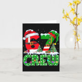 67 Meme Six Seven Christmas Crew Xmas Lights Famil カード (黄色い花)