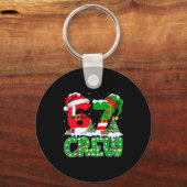 67 Meme Six Seven Christmas Crew Xmas Lights Famil キーホルダー (正面)