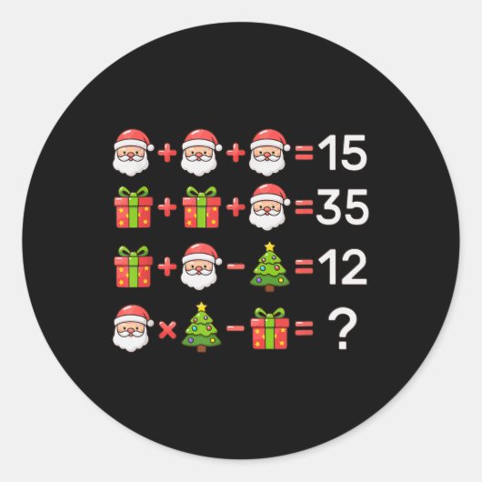 67 Meme Six Seven Christmas Math Equation Xmas Log ラウンドシール (正面)