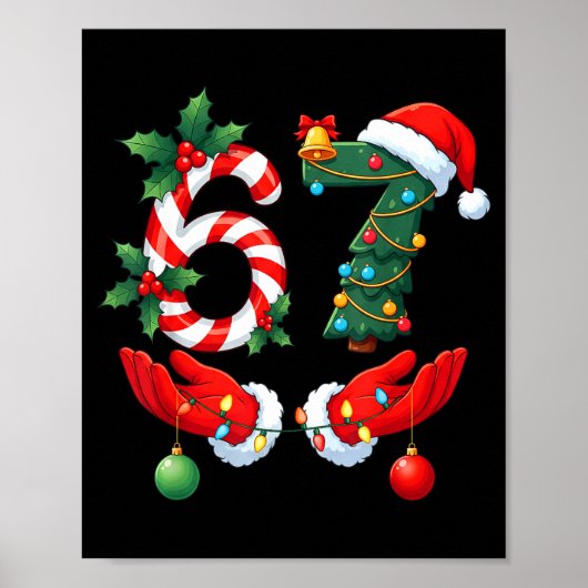 67 Meme Six Seven Christmas Pajamas For Women Men  ポスター (正面)