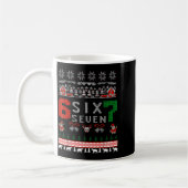 67 Meme Six Seven Christmas Ugly Sweater For Kids  コーヒーマグカップ (左)