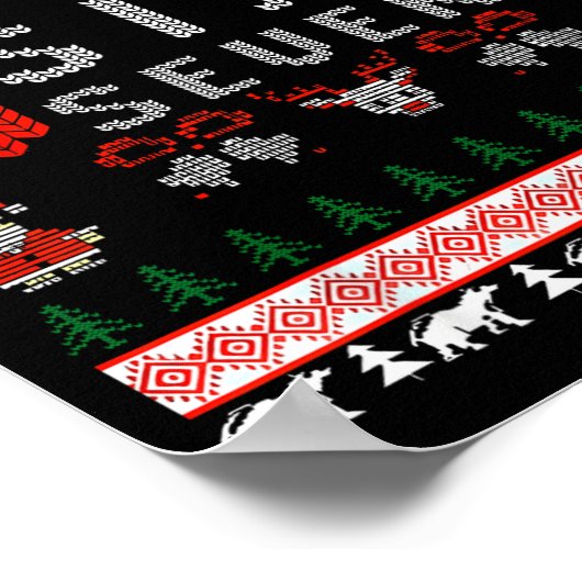 67 Meme Six Seven Christmas Ugly Sweater For Kids  ポスター (角)