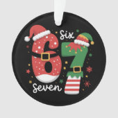 67 Meme Six Seven Elf Christmas Santa Hat オーナメント (正面)