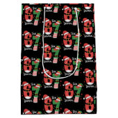 67 Meme Six Seven Elf Christmas Santa Hat ミディアムペーパーバッグ (裏面)