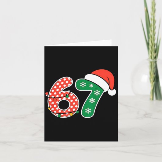 67 Meme Six Seven Funny Christmas 6 7 Meme Men Wom カード (正面)