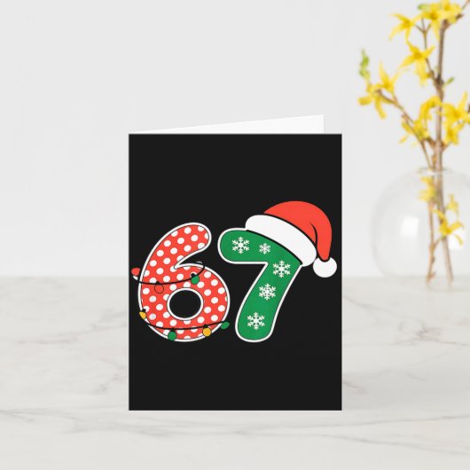 67 Meme Six Seven Funny Christmas 6 7 Meme Men Wom カード (黄色い花)