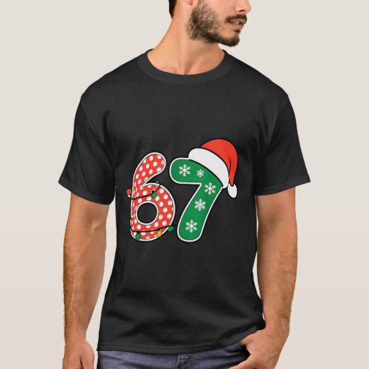 67 Meme Six Seven Funny Christmas 6 7 Meme Men Wom Tシャツ (正面)