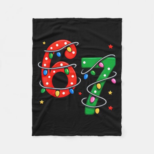 67 Meme Six Seven Funny Christmas Pajamas Boys Gir フリースブランケット (正面)