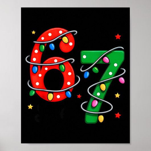 67 Meme Six Seven Funny Christmas Pajamas Boys Gir ポスター (正面)