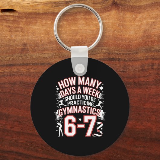 67 Meme Six Seven Funny How Many Days Gymnastics  キーホルダー (正面)