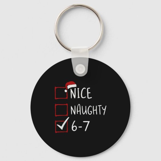 67 Meme Six Seven Men Boys Christmas 6-7 Meme Nice キーホルダー (正面)
