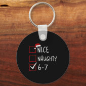 67 Meme Six Seven Men Boys Christmas 6-7 Meme Nice キーホルダー (正面)