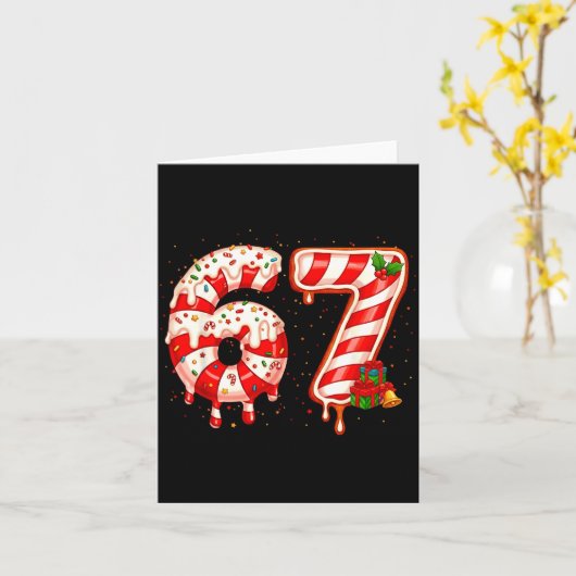 67 Meme Six Seven Merry Christmas Xmas Cream Drip  カード (黄色い花)