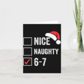 67 Meme Six Seven Nice Naughty Christmas For Men W カード (正面)