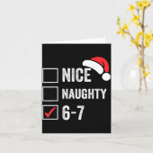 67 Meme Six Seven Nice Naughty Christmas For Men W カード (黄色い花)