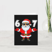 67 Meme Six Seven Number 6 7 Funny Santa Xmas Chri カード (正面)