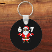 67 Meme Six Seven Number 6 7 Funny Santa Xmas Chri キーホルダー (正面)