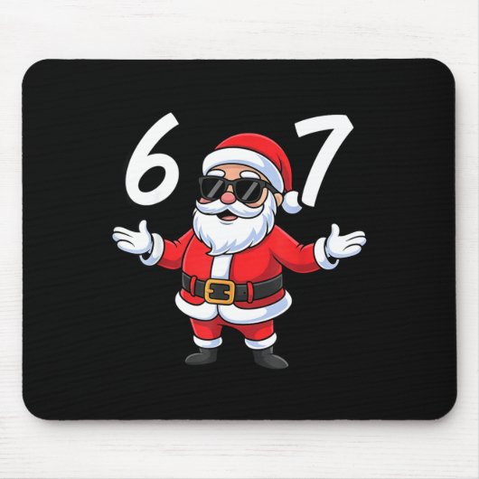 67 Meme Six Seven Number 6 7 Santa Xmas Christmas マウスパッド (正面)