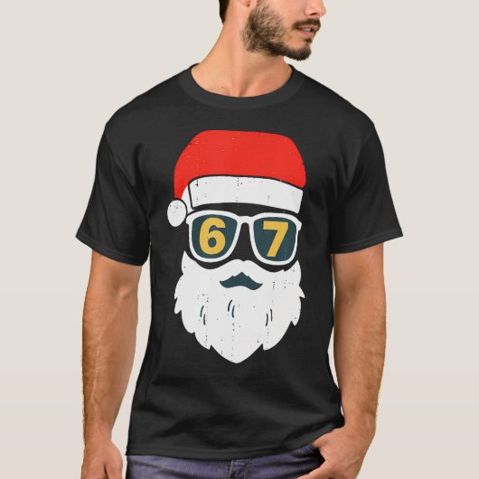 67 Meme Six Seven Santa Face Kids Men Boys Girls C Tシャツ (正面)