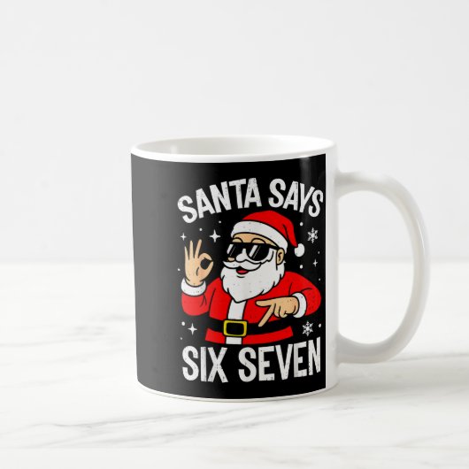67 Meme Six Seven Santa Funny Christmas Gen Z Alph コーヒーマグカップ (右)