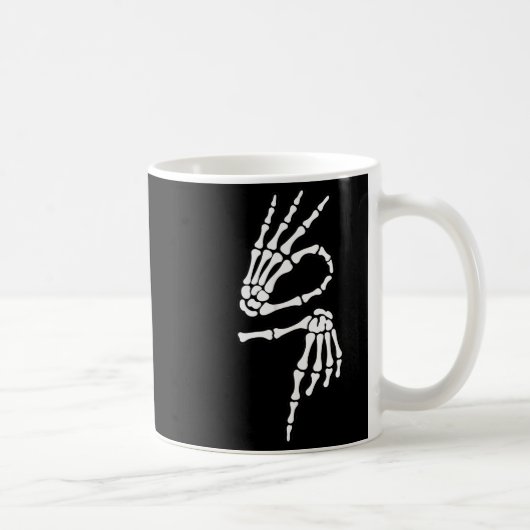 67 Meme Skeleton Hand 6 7 Halloween Six Seven  コーヒーマグカップ (右)