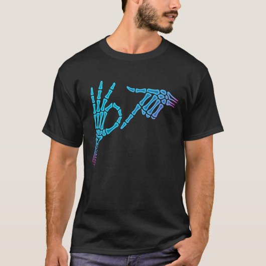 67 Meme Skeleton Hand 6 7 Halloween Six Seven Funn Tシャツ (正面)