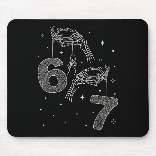 67 Meme Skeleton Hand Funny Halloween Six Seven Te マウスパッド (正面)