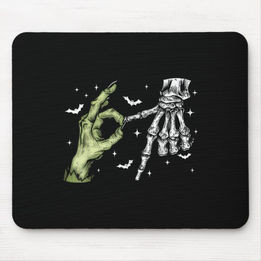 67 Meme Skeleton Zombie Hand 6 7 Halloween Six Sev マウスパッド (正面)