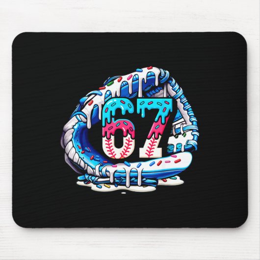 67 Meme Slang Baseball Glove Drip Ice Cream Six Se マウスパッド (正面)