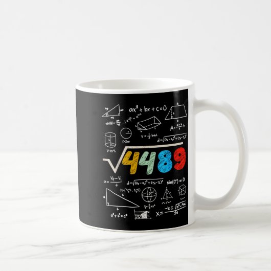 67 Meme Square Root 4489 Do The Math Funny Birthda コーヒーマグカップ (右)