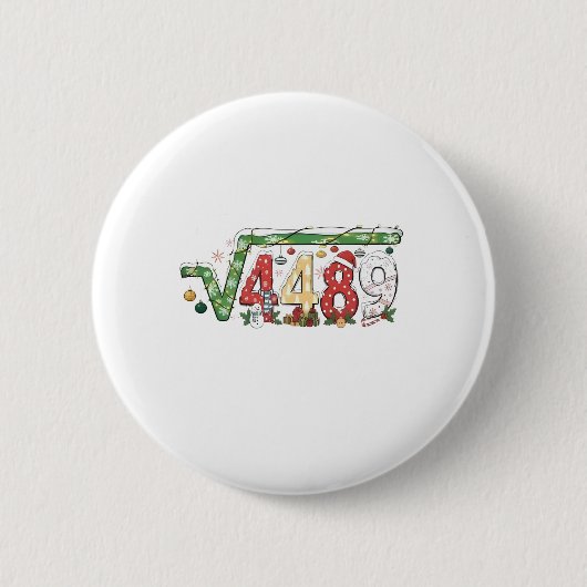 67 Meme Square Root 4489 Six Seven Math Christmas 缶バッジ (正面)